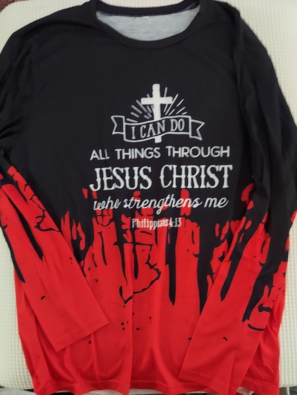 Men's Black & Red Graphic Faith Long-Sleeve Shirt
